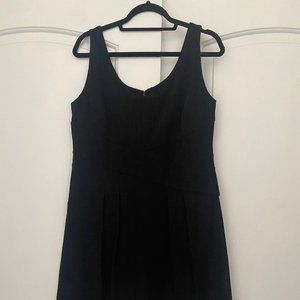 Ann Taylor Cross-Front Black Sheath Dress Size 14
